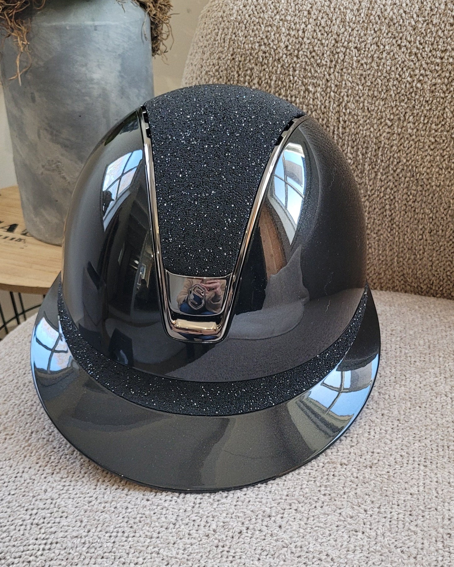 Samshield 2.0 Casque d'équitation Miss Shield Shadowglossy Crystal Fabric Noir