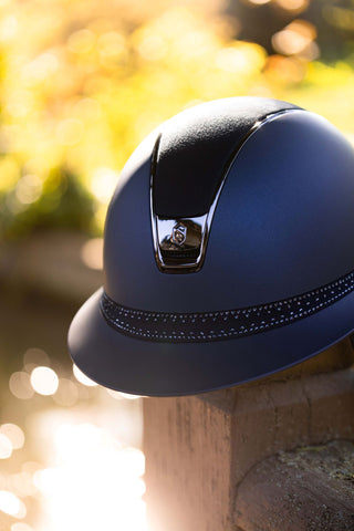 Samshield 2.0 Casque d'équitation Miss Shield Shadowmatt Tiara FB Bleu