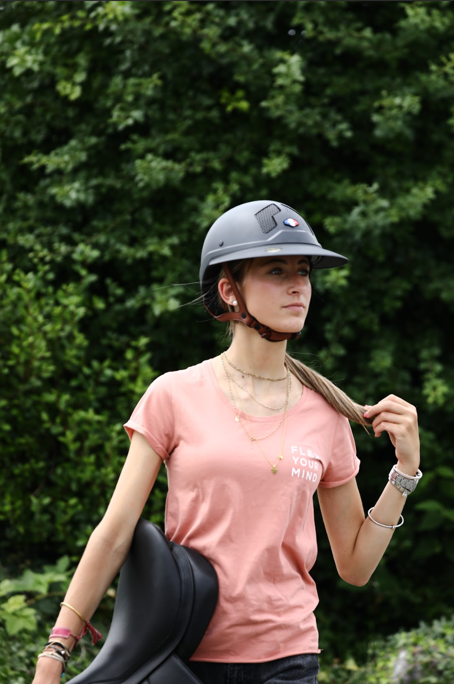 Flex-on Armet Paardrijhelm Dark Angel Zwart Polo Klep Bruine Kinband