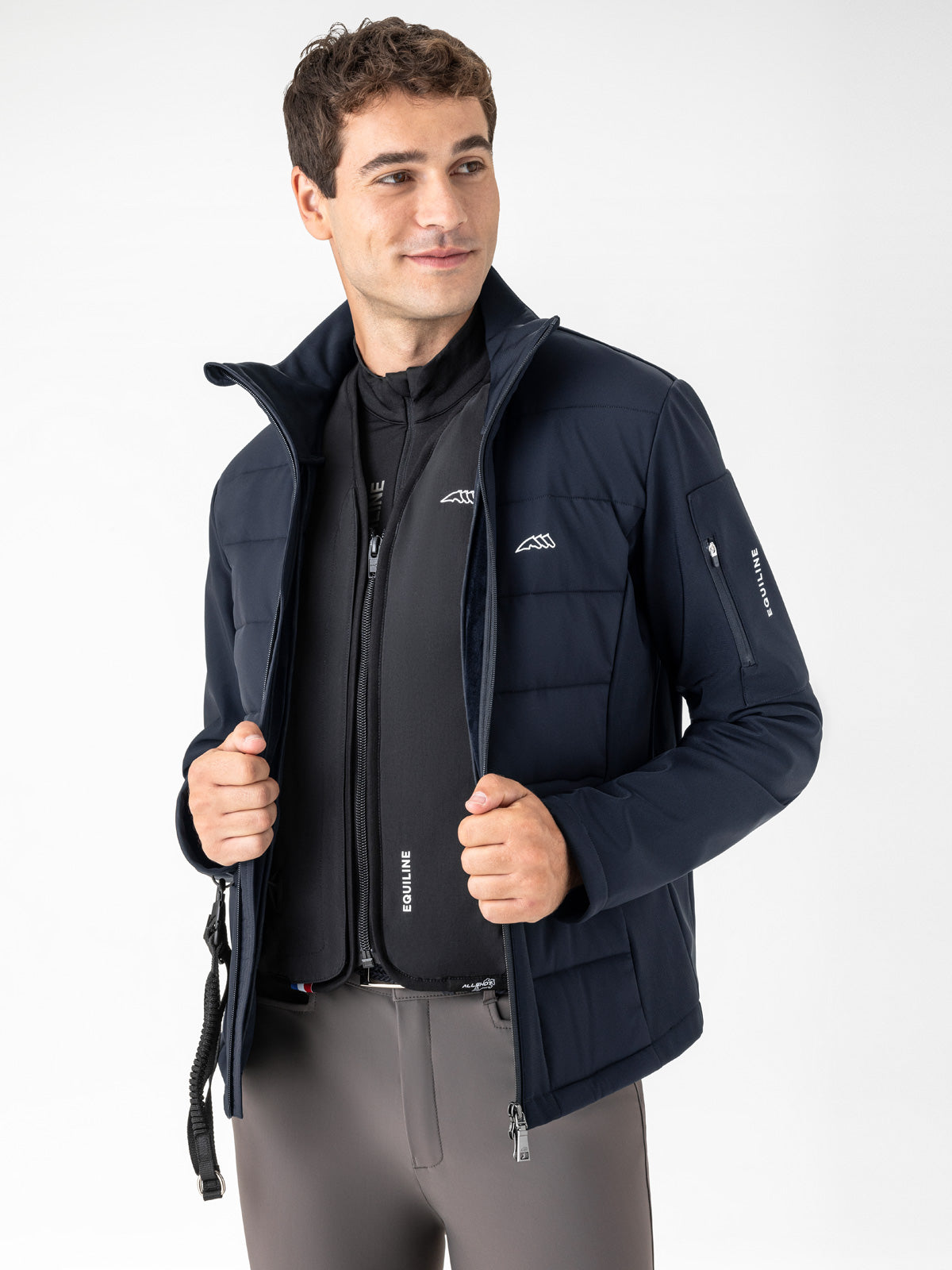 Equiline Heren Airbag Compatible Softshelljas Exot Navy