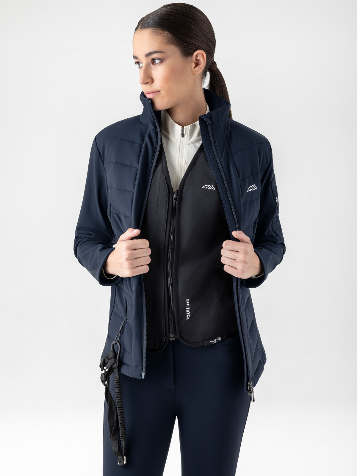 Veste softshell compatible airbag Equiline pour femme Entrec Navy