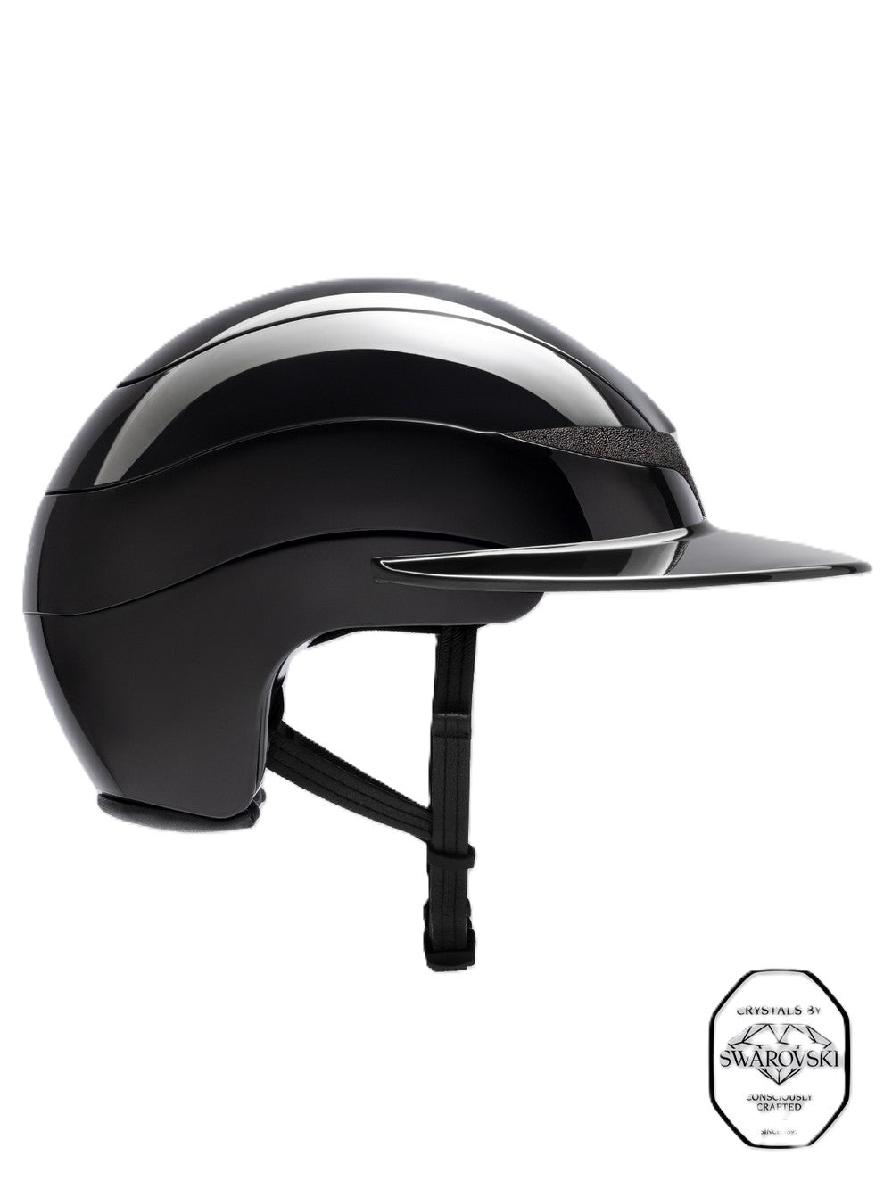 Casque d'équitation Equiline Xanto avec visière soleil Gloss Swarovski Noir
