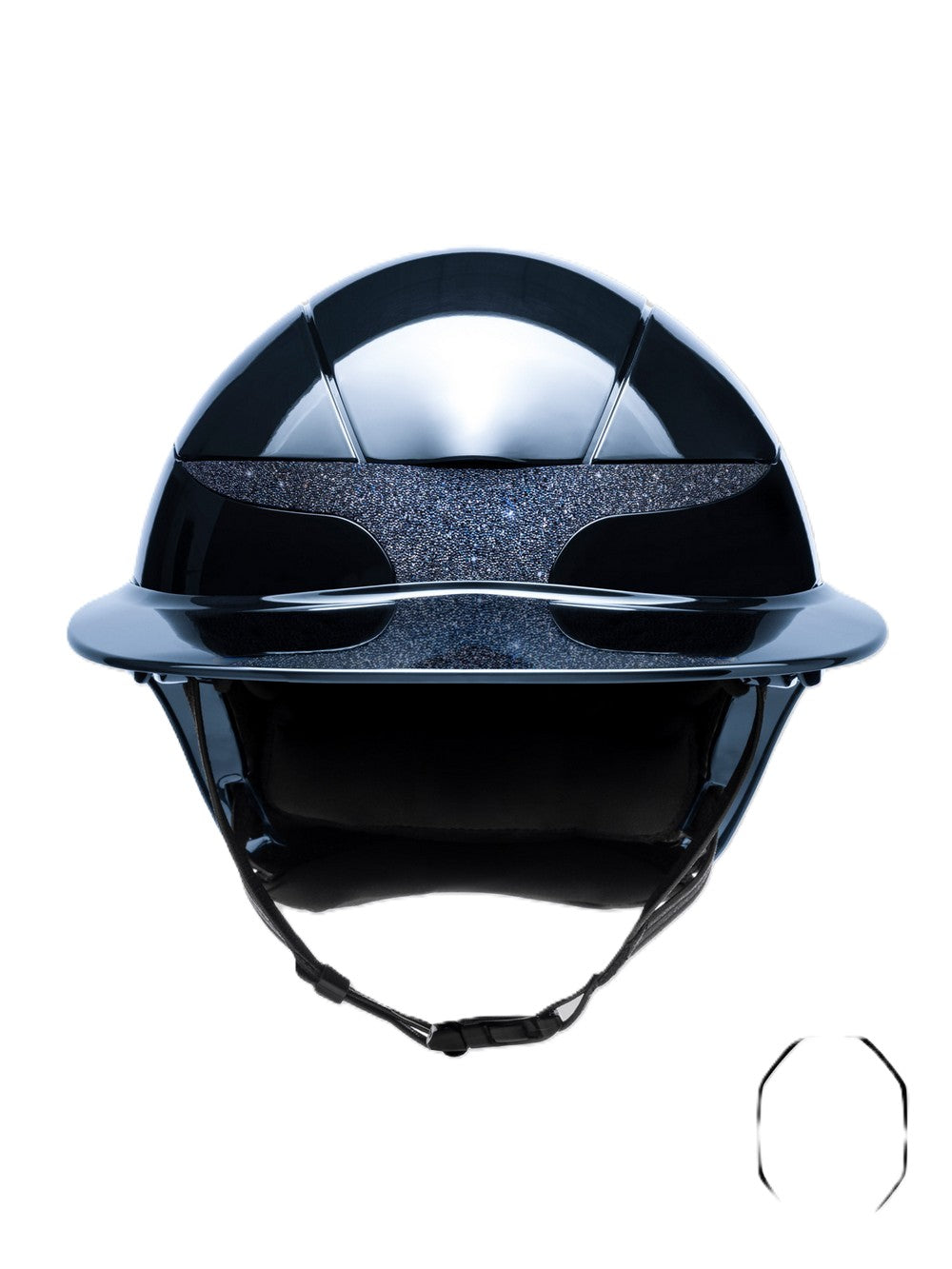 Casque d'équitation Equiline Xanto avec visière soleil Gloss Swarovski Bleu