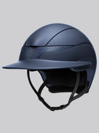 Casque d'équitation Equiline Xanto avec visière soleil Matt Strass Bleu