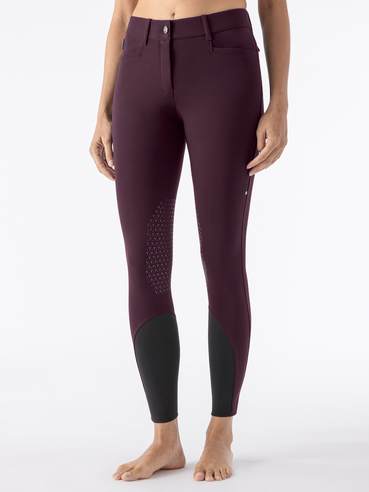 Equiline rijbroek dames knie grip Atirk Summer Plum Plum