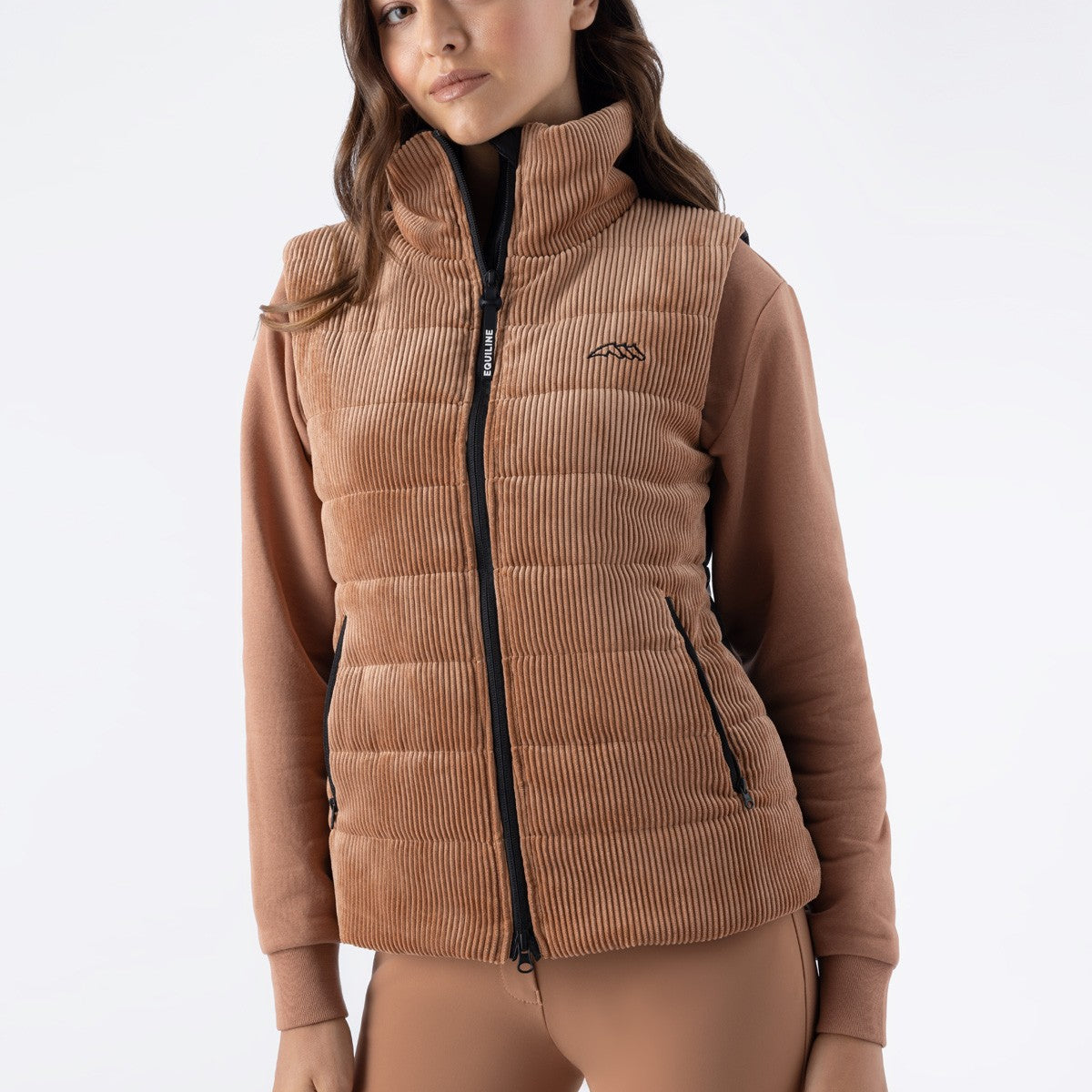 Equiline Bodywarmer Femme Légèrement Matelassé Eqsit Mocha Mousse