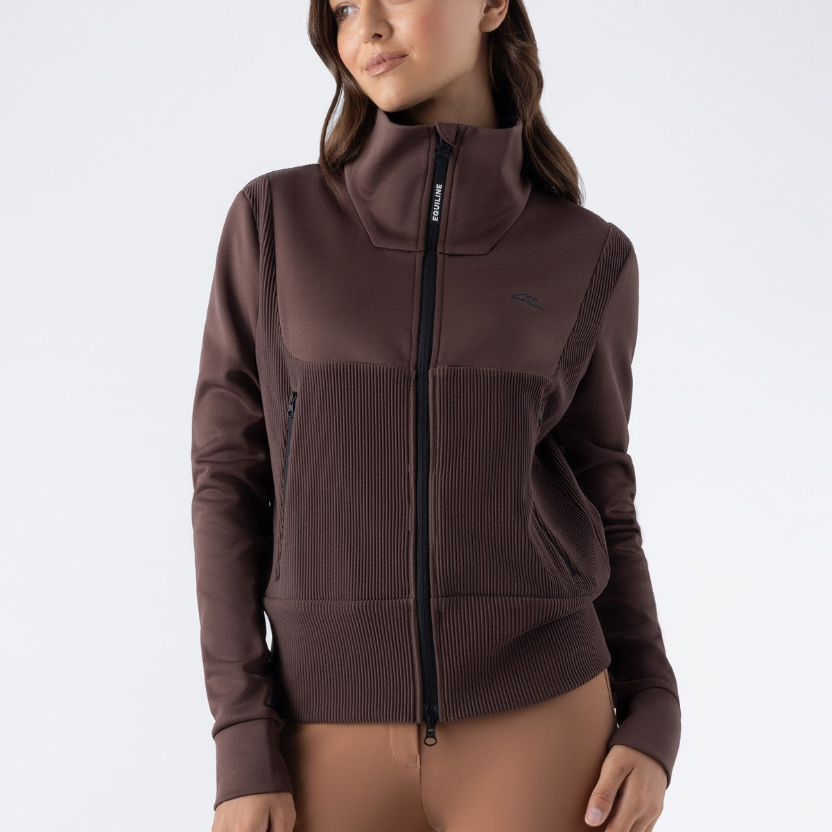 Equiline Sweat Femme Full Zip Eqembres Cocoa Powder