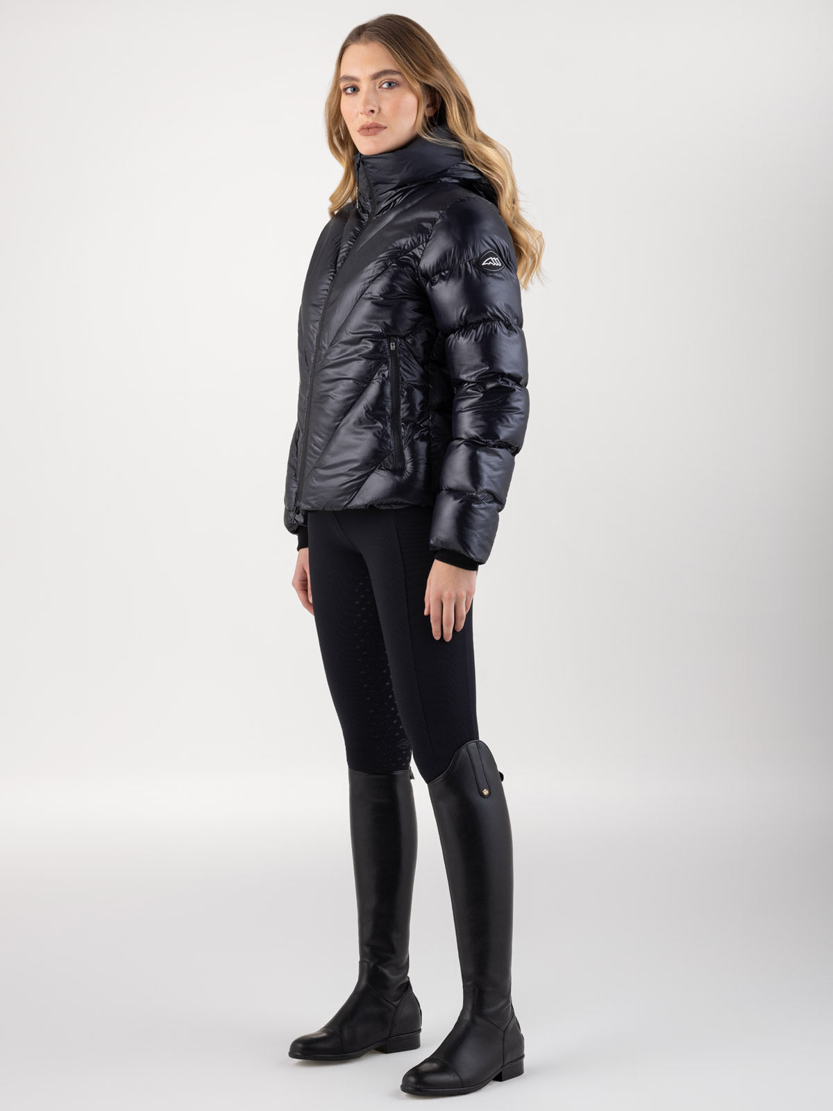 Veste d’hiver Equiline pour femme Coolbomb Glossy Noir