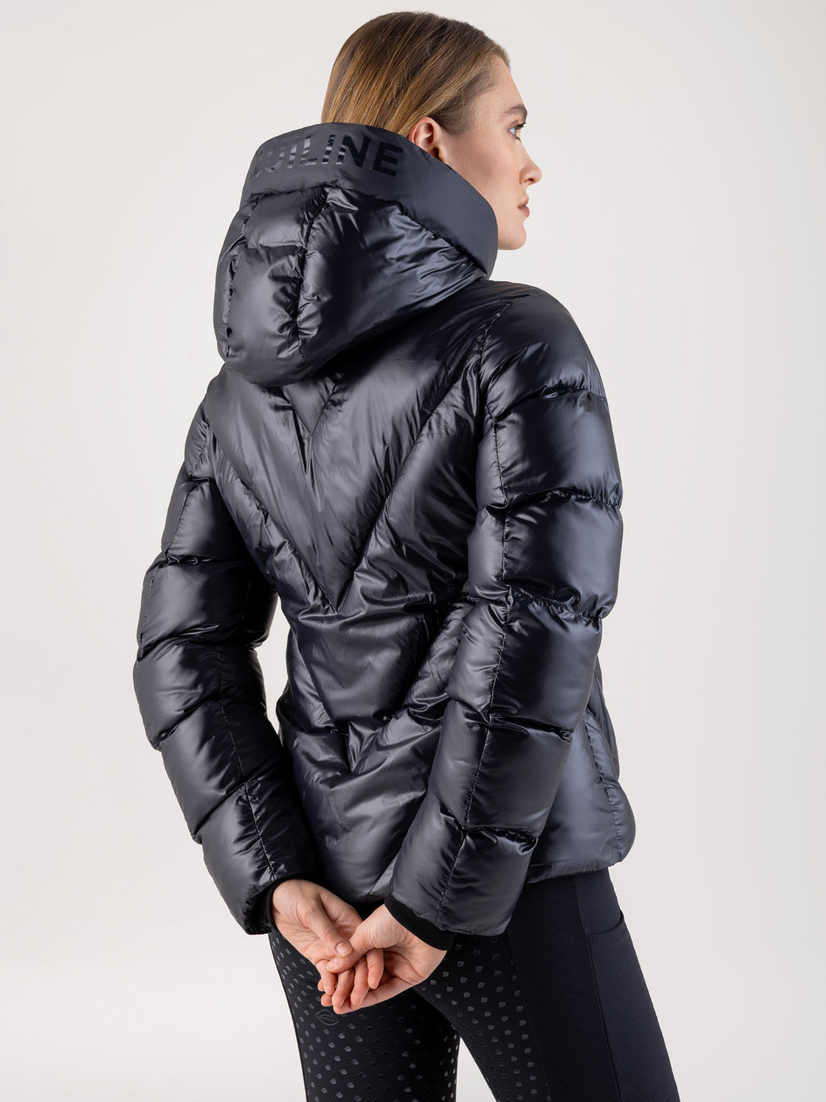 Veste d’hiver Equiline pour femme Coolbomb Glossy Noir