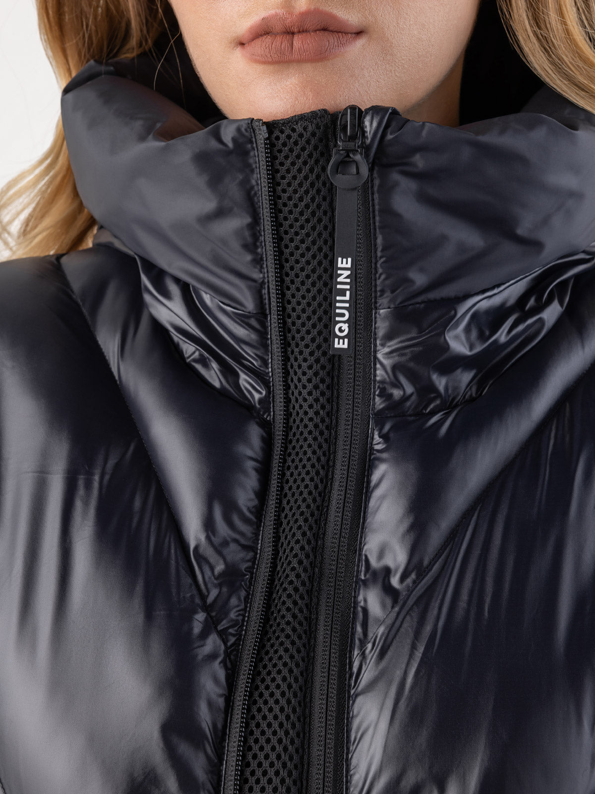 Veste d’hiver Equiline pour femme Coolbomb Glossy Noir