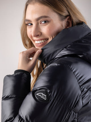 Veste d’hiver Equiline pour femme Coolbomb Glossy Noir