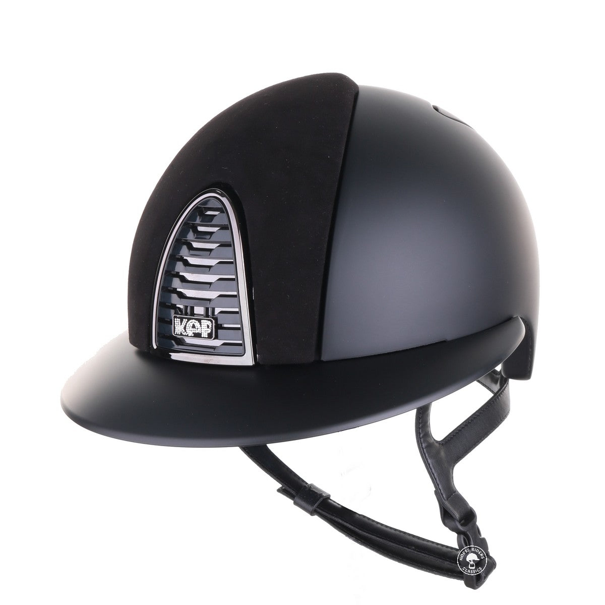 Kep Italia Paardrijhelm Cromo 2.0 Matt Polo Klep Zwart Mirror Black Frame Suede Insert Zwart