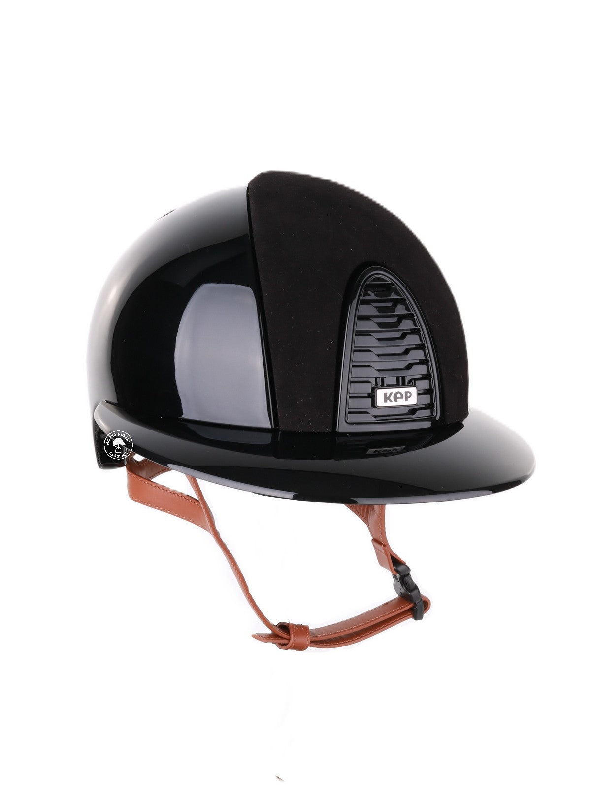 Casque Kep Italia Cromo 2.0 Polish Polo Noir Suede Insert Beige Jugulaire