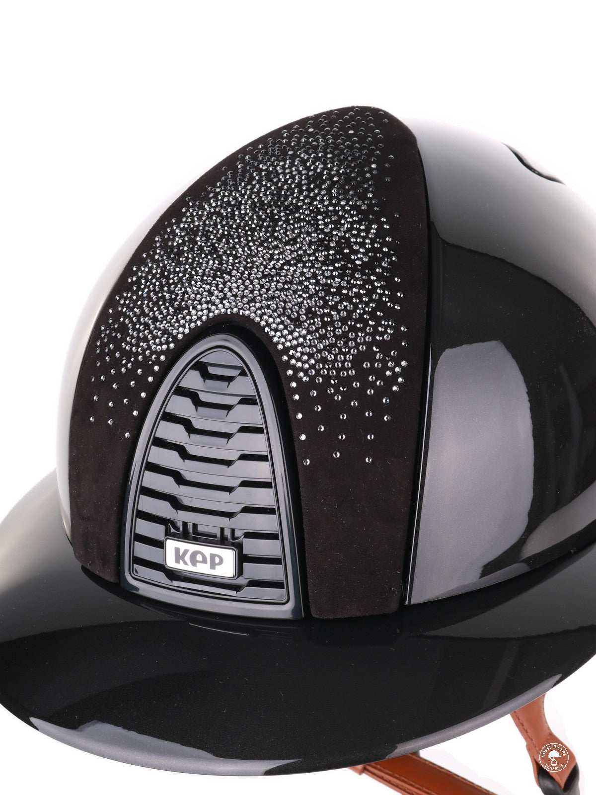 Casque Kep Italia Cromo 2.0 Shine Polo Noir RAW Frame Shaded Silver Insert Beige Jugulaire