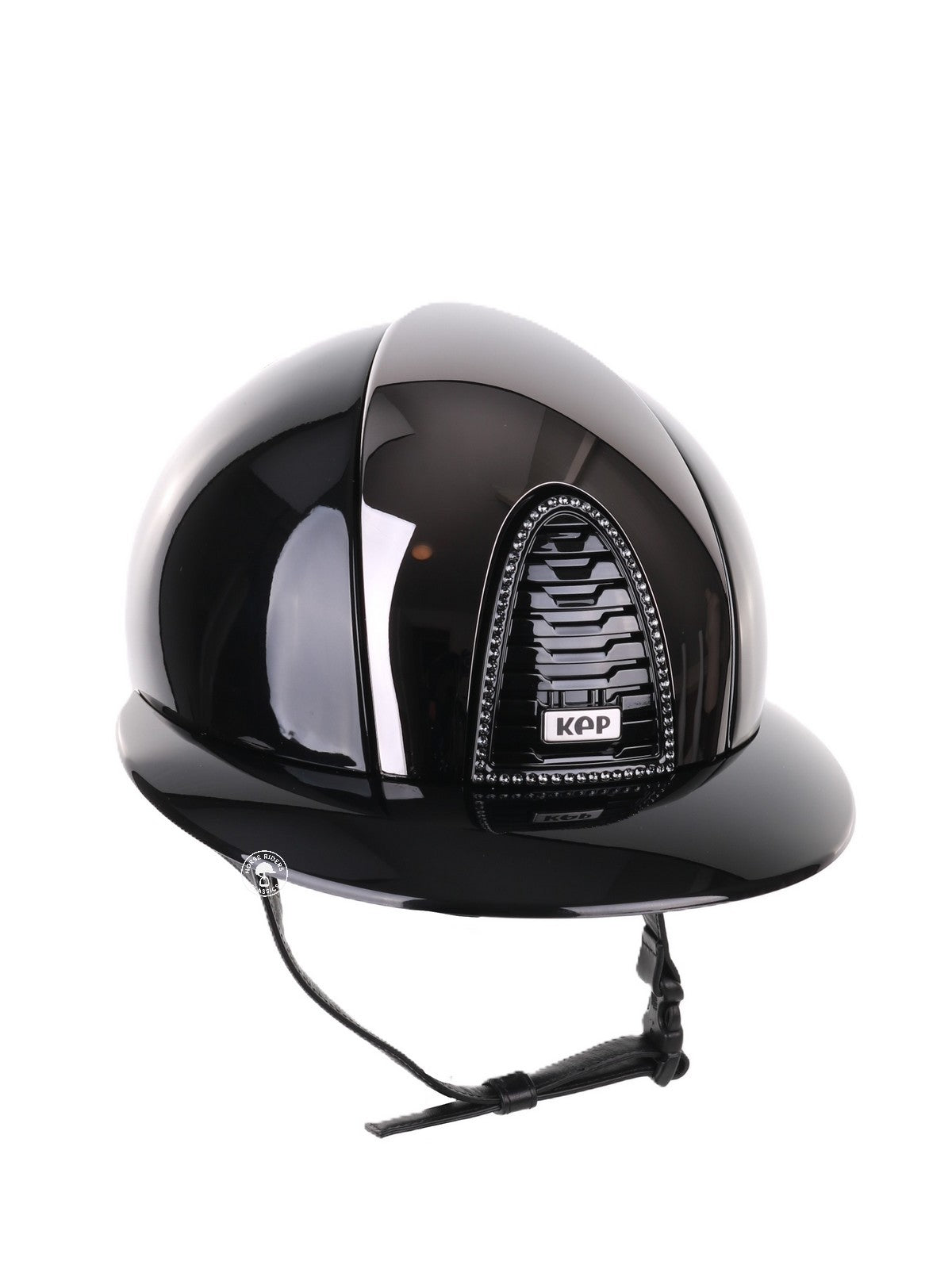 Kep Italia Paardrijhelm Cromo 2.0 Polish Polo Klep Zwart Mirror Insert Swarovski Frame