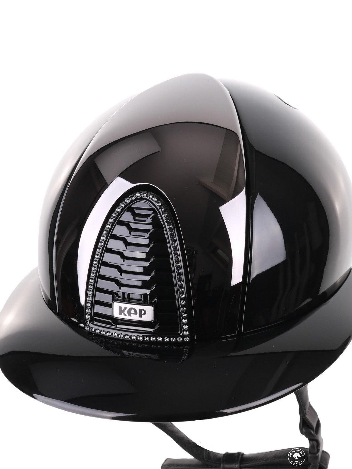 Kep Italia Paardrijhelm Cromo 2.0 Polish Polo Klep Zwart Mirror Insert Swarovski Frame