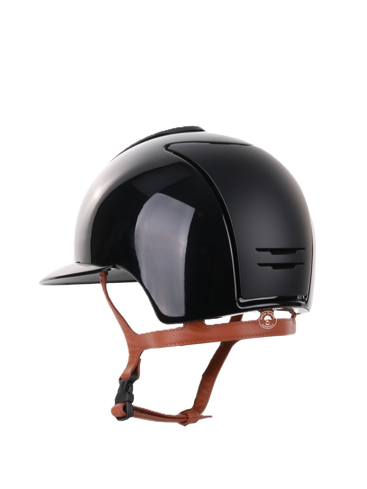 Casque Kep Italia Cromo 2.0 Polish Polo Noir Textile Inserts Beige Jugulaire