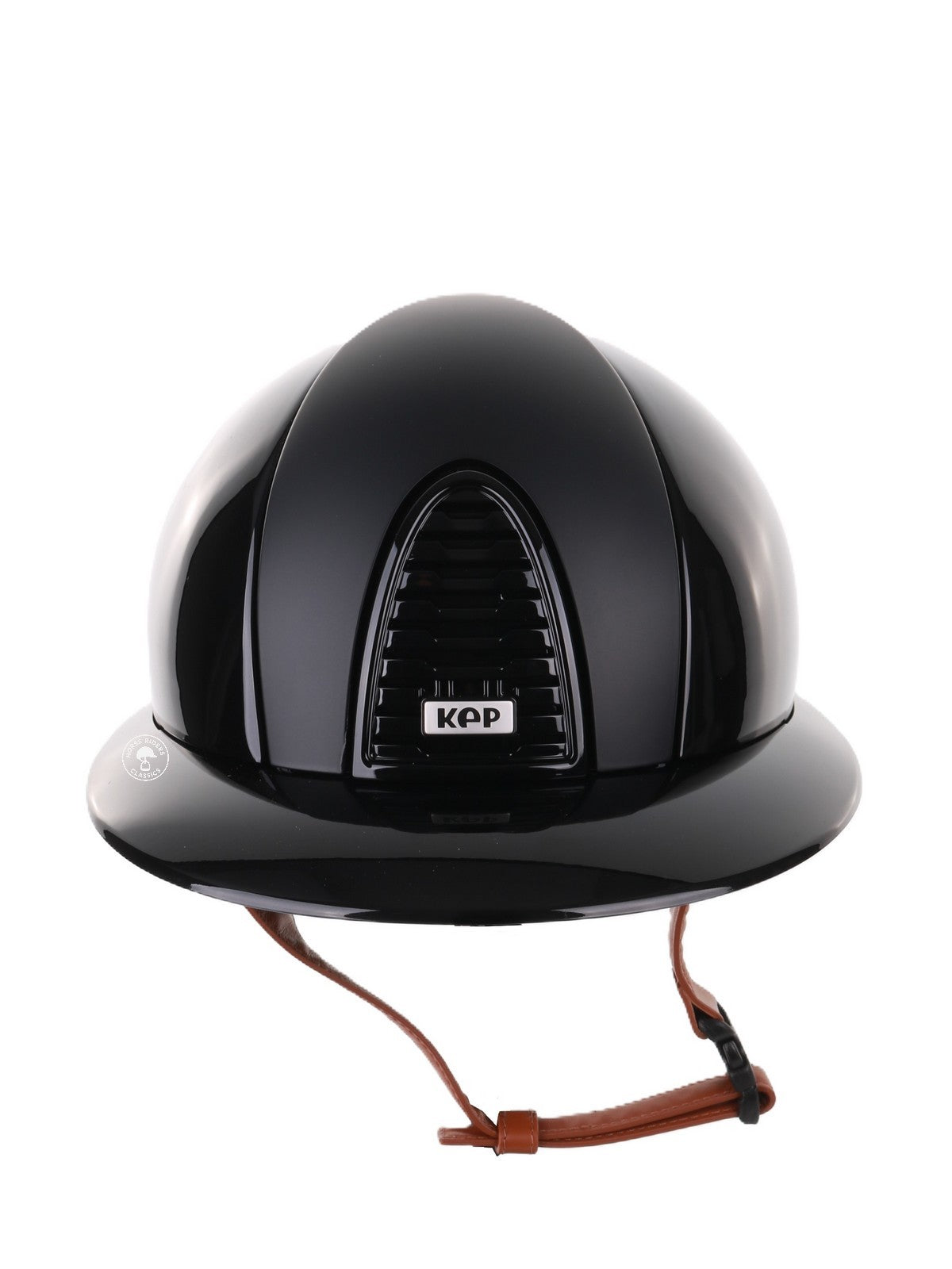 Casque Kep Italia Cromo 2.0 Polish Polo Noir Textile Inserts Beige Jugulaire