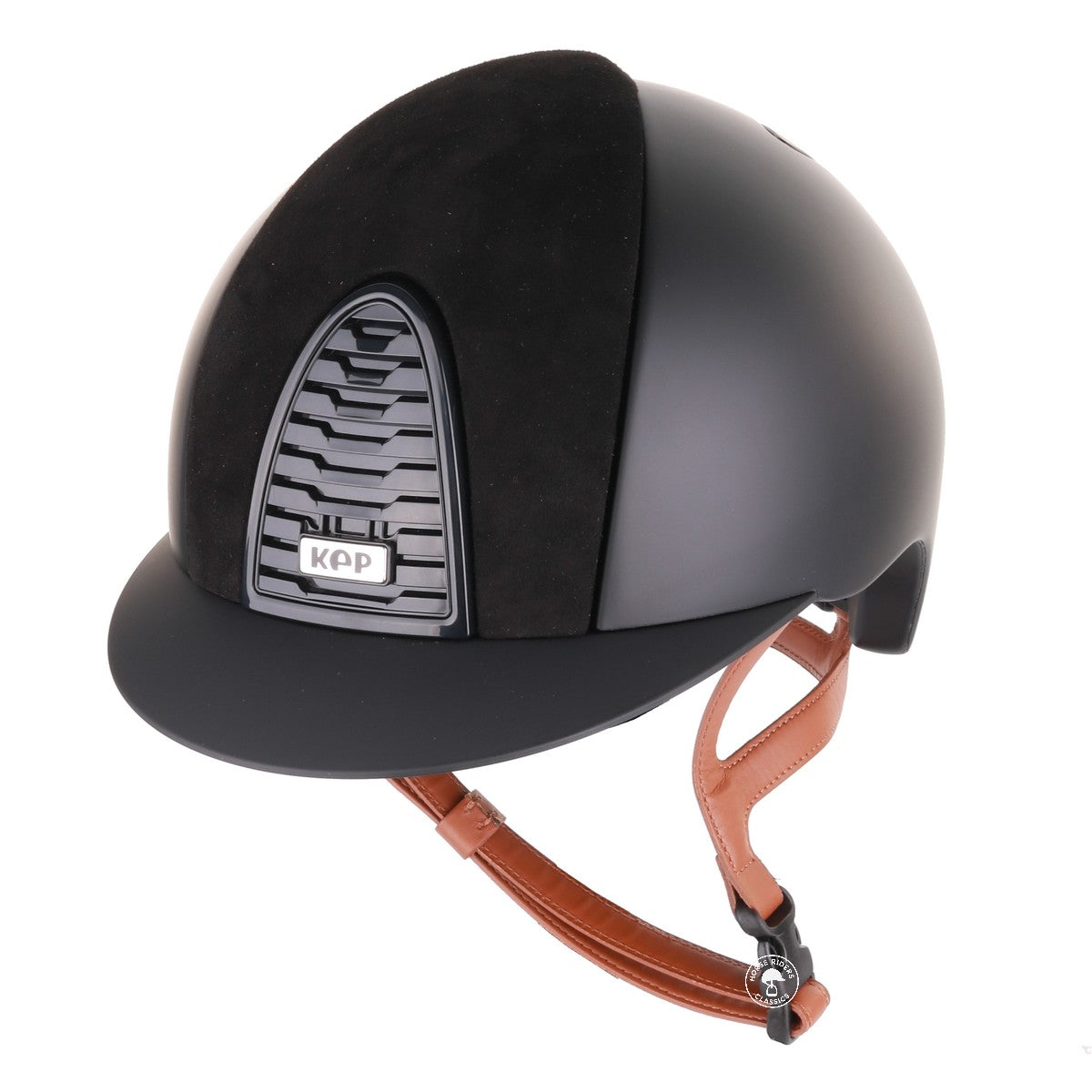Kep Italia Paardrijhelm Cromo 2.0 Matt Zwart Suede Insert Beige Kinband Zwart