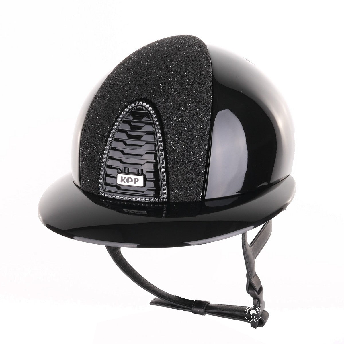 Kep Italia Paardrijhelm Cromo 2.0 Polish Polo Klep Zwart Vanity Insert Swarovski Frame Zwart