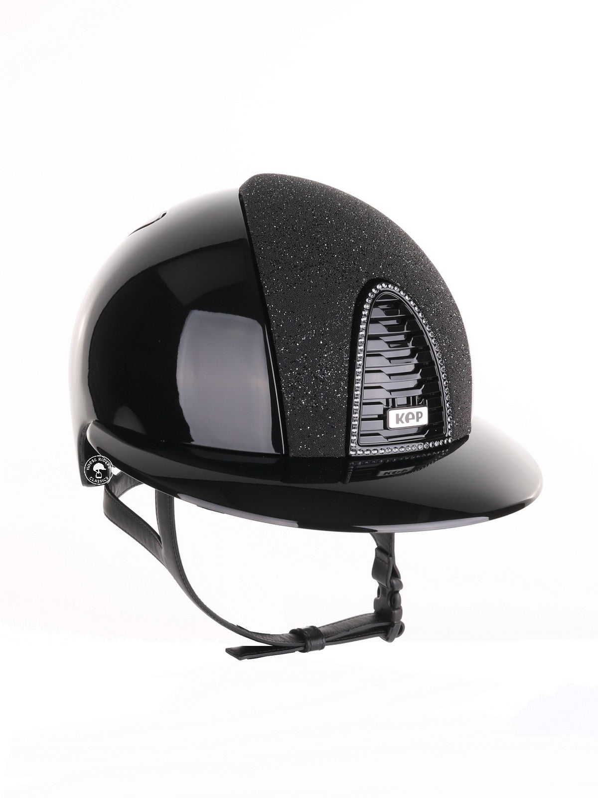 Kep Italia Paardrijhelm Cromo 2.0 Polish Polo Klep Zwart Vanity Insert Swarovski Frame