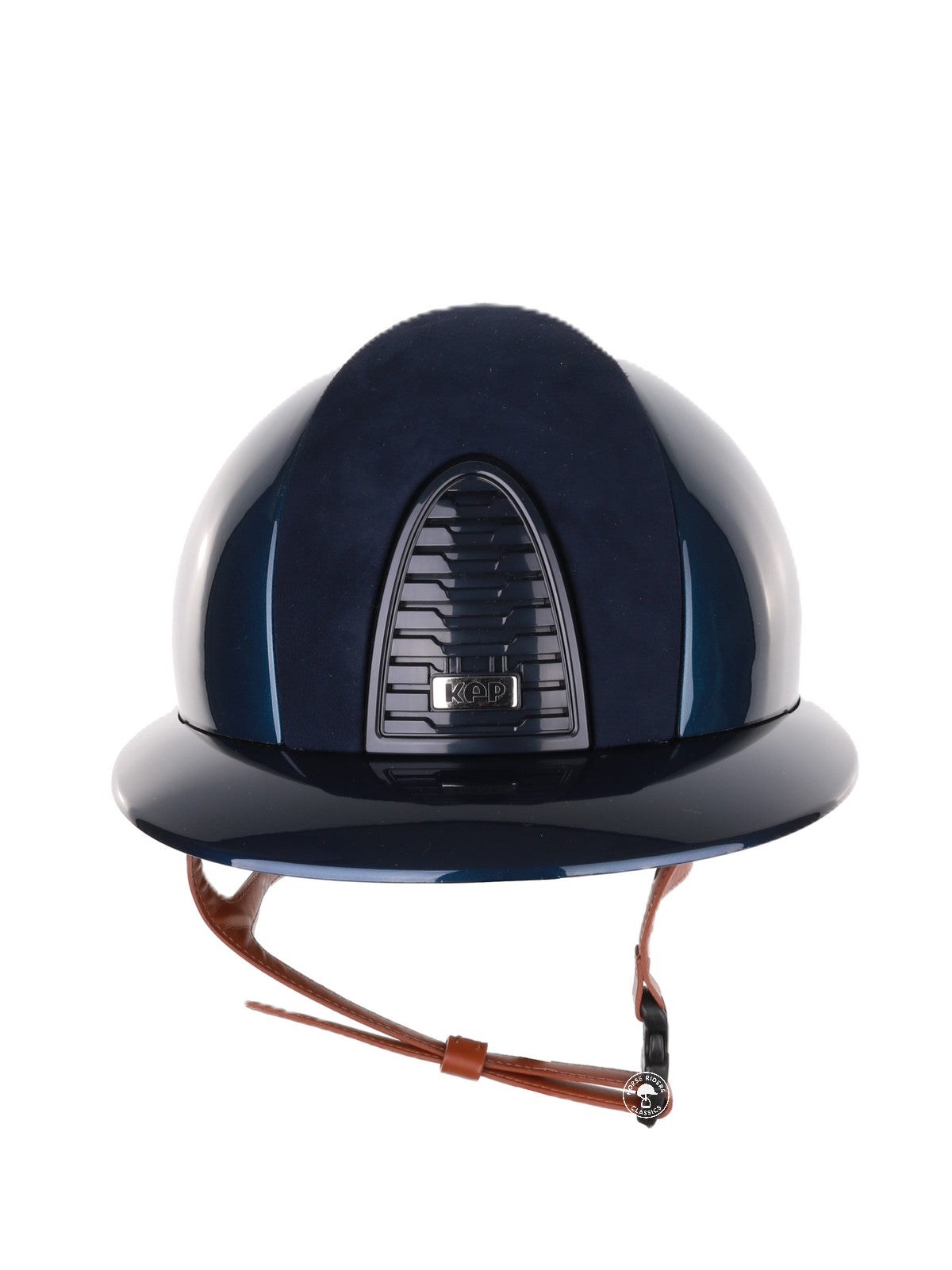 Casque Kep Italia Cromo 2.0 Shine Polo Bleu RAW Frame Suede Blue Insert Beige Jugulaire