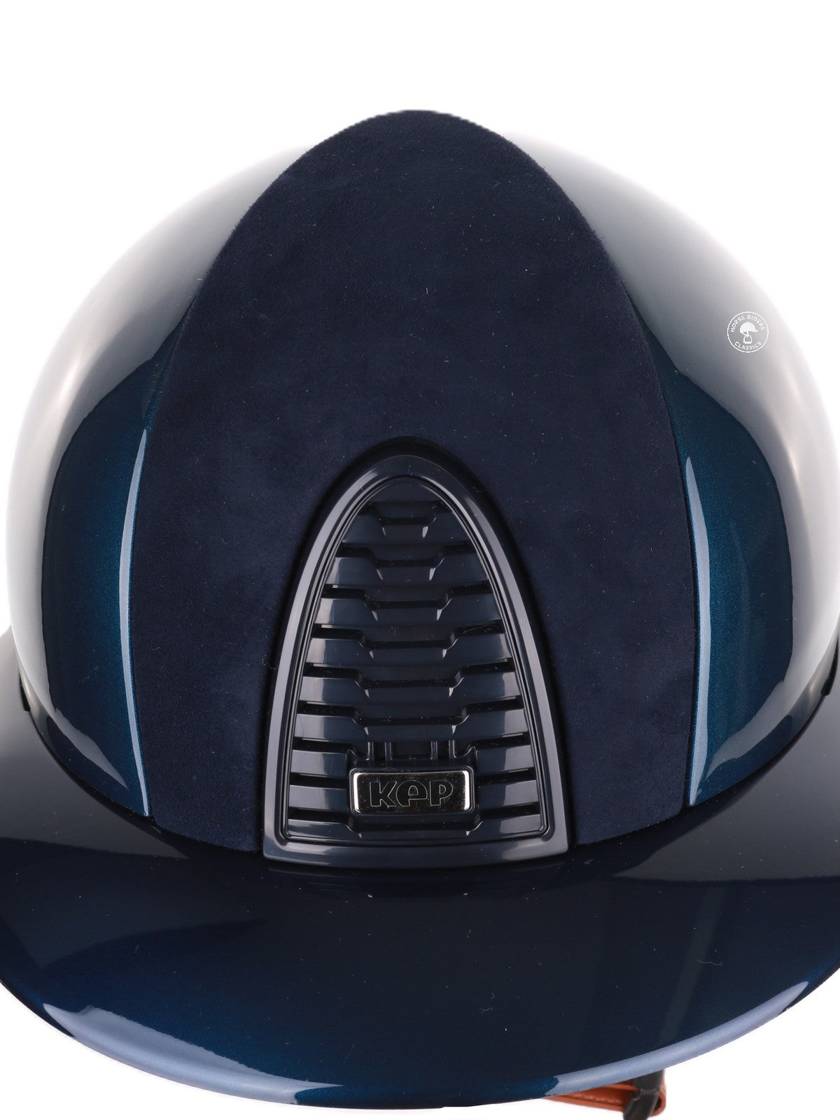 Casque Kep Italia Cromo 2.0 Shine Polo Bleu RAW Frame Suede Blue Insert Beige Jugulaire