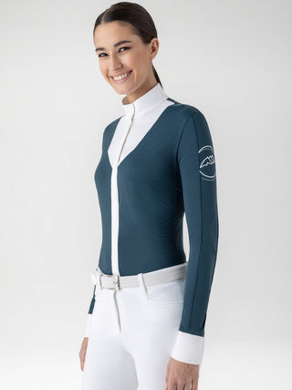 Chemise de concours Equiline manches longues femme Estock Legion Blue