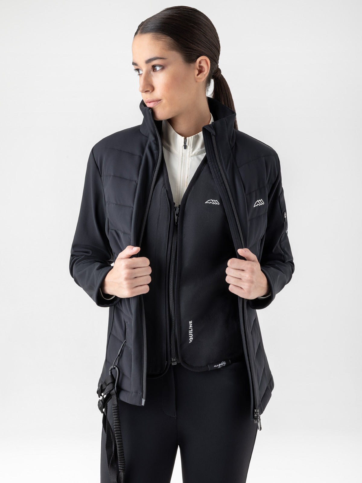 Veste softshell compatible airbag Equiline pour femme Entrec Noir