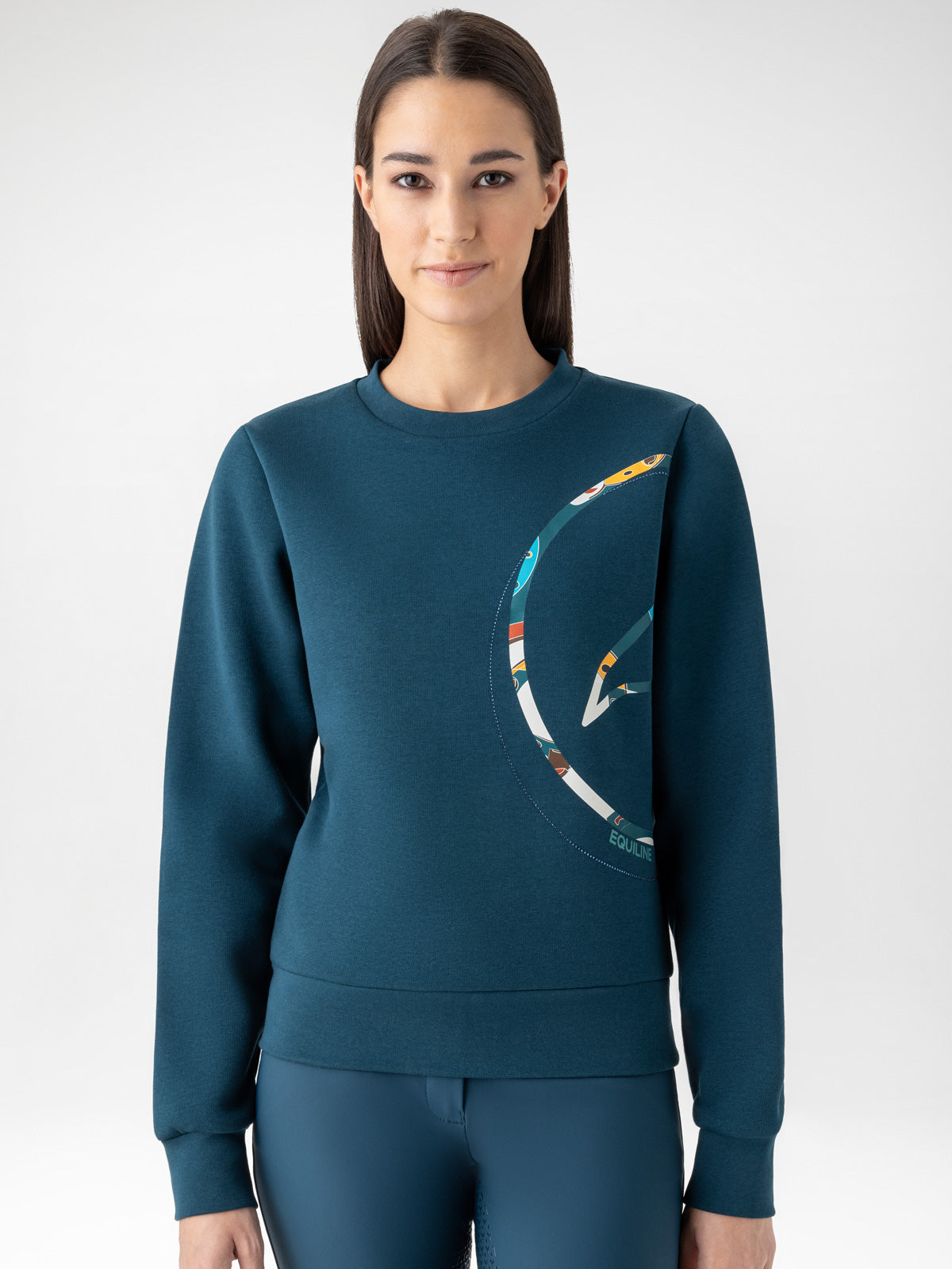 Equiline ronde hals sweatshirt dames Ezzy Legion Blue Legion Blue