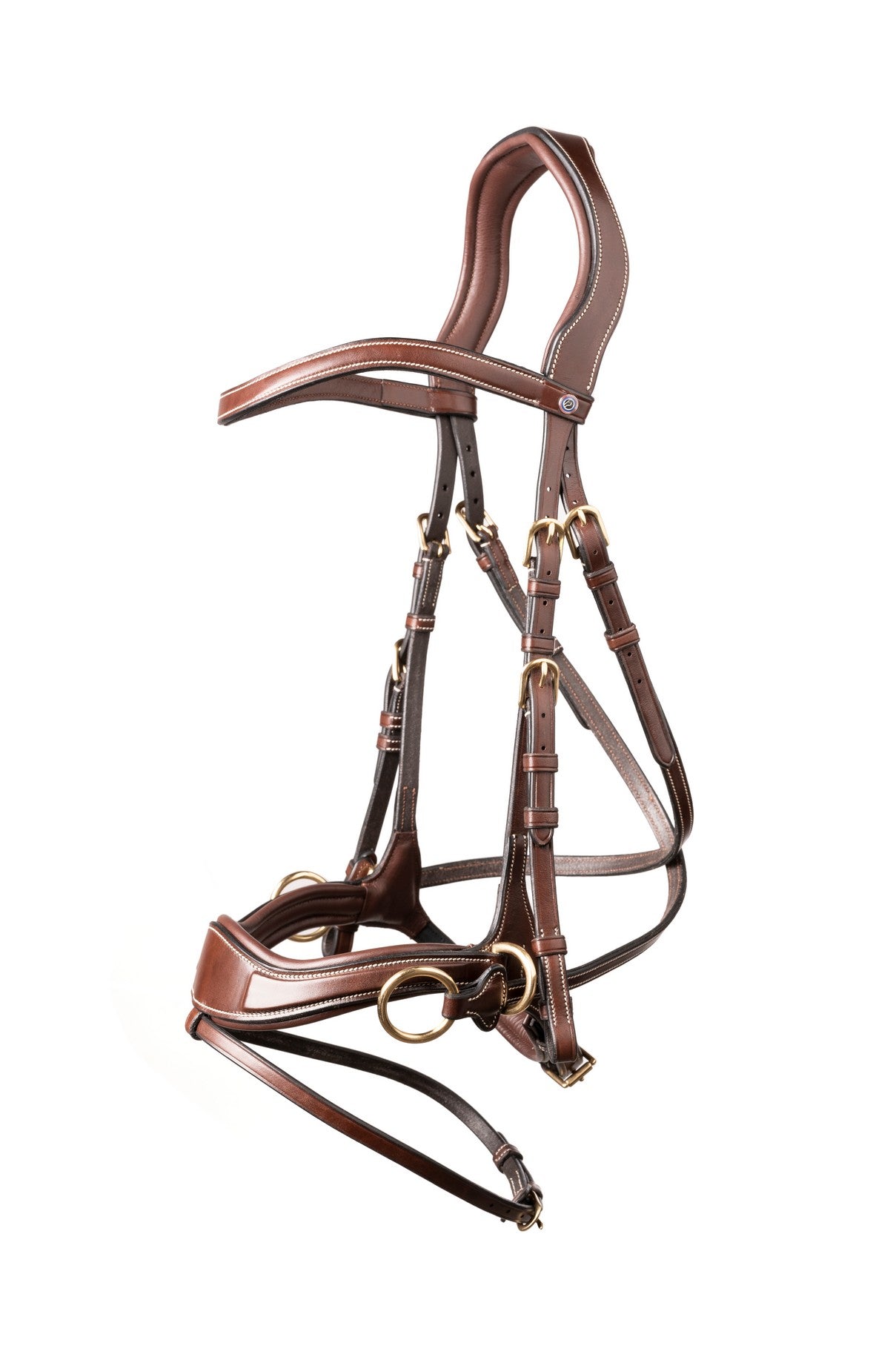 TRUST hoofdstel Falsterbo T-Motion gouden gespen Bruin Bruin