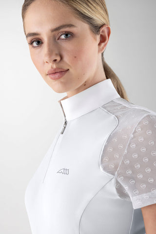 Chemise de compétition Equiline à manches courtes pour femmes Calid Blanc