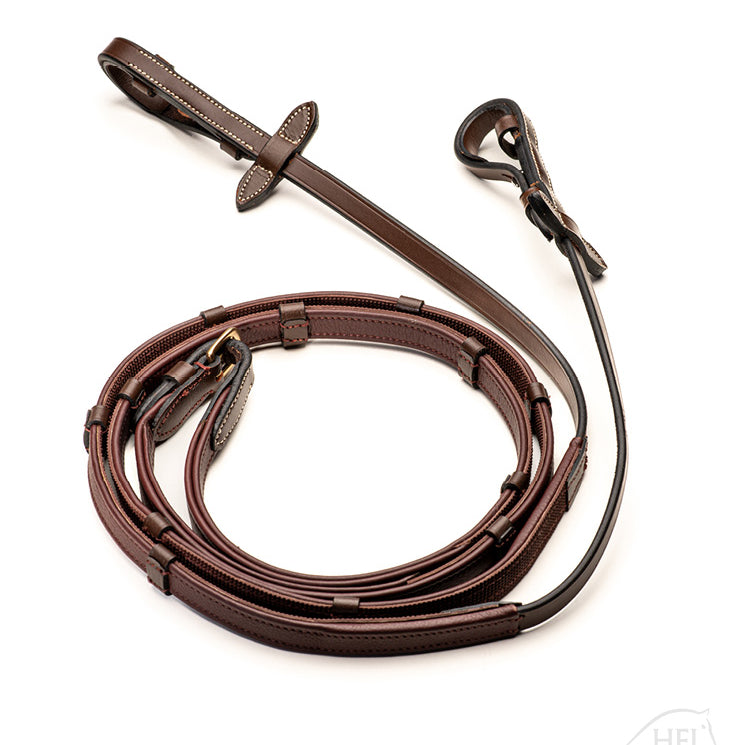 Rênes Hunter HFI avec Arrêtoirs en Cuir