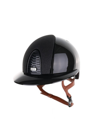 Casque Kep Italia Cromo 2.0 Shine Polo Noir RAW Frame Star Insert Beige Jugulaire