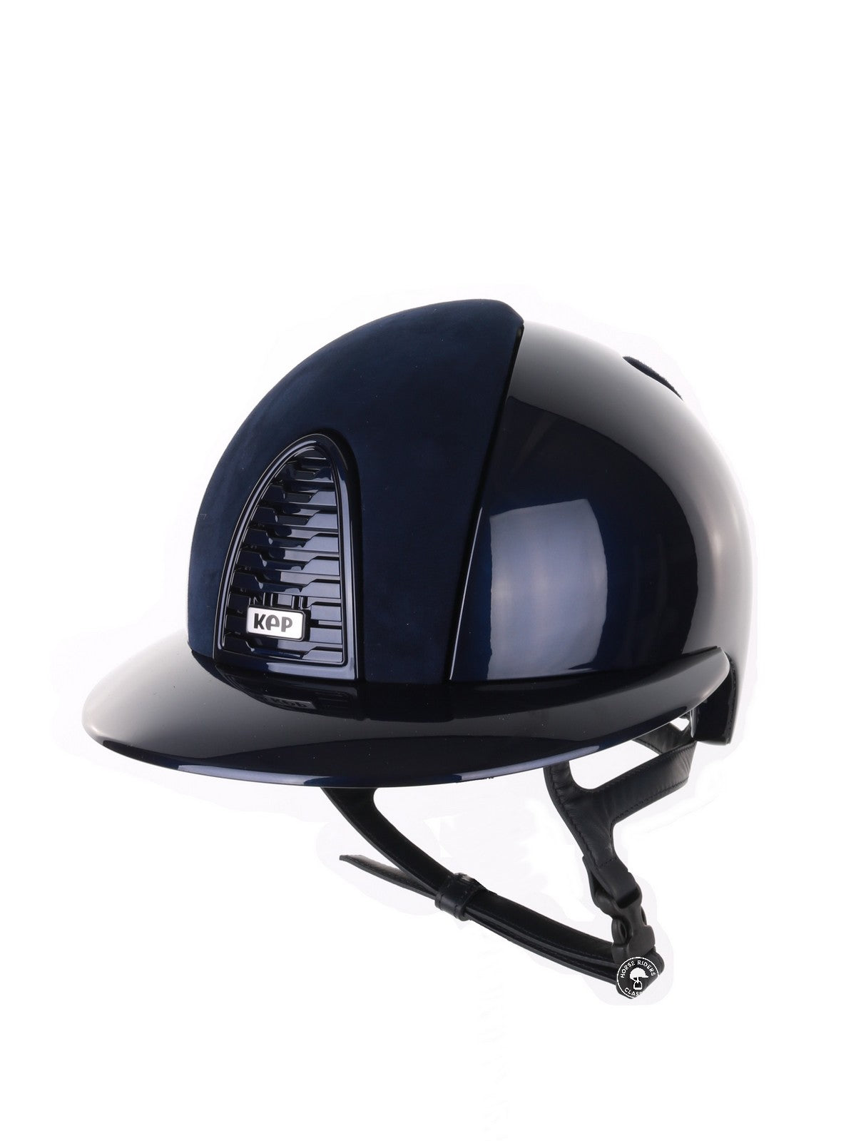 Kep Italia Paardrijhelm Cromo 2.0 Polish Polo Klep Blauw Suede Inserts