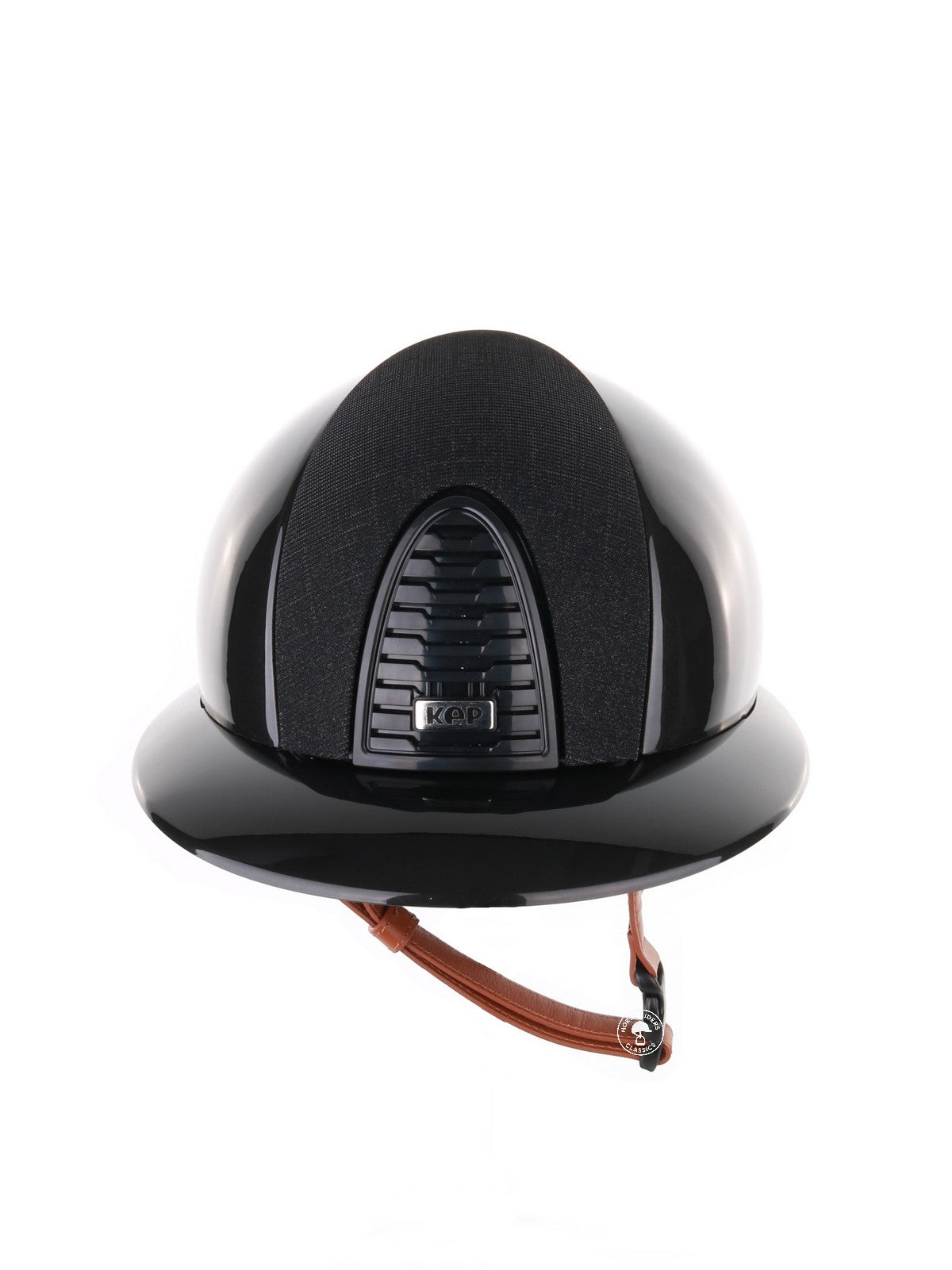 Casque Kep Italia Cromo 2.0 Shine Polo Noir RAW Frame Galassia Insert Beige Jugulaire
