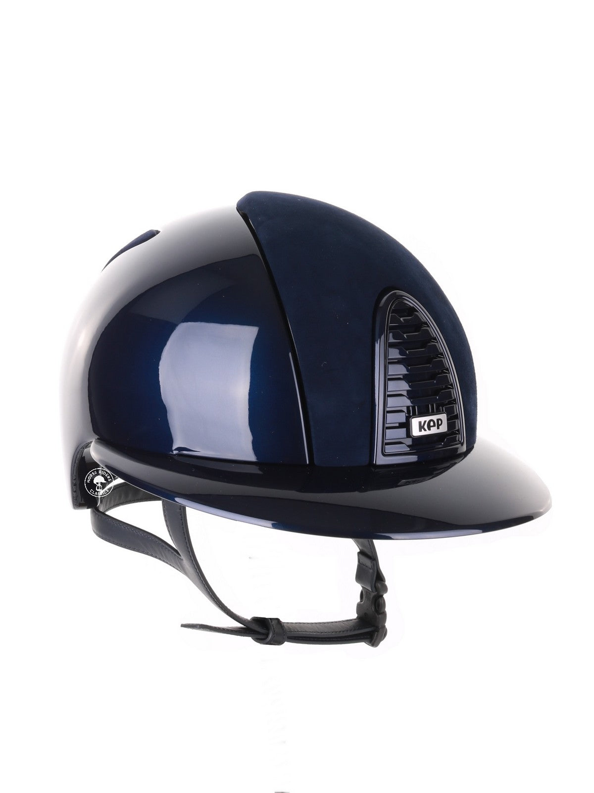 Kep Italia Paardrijhelm Cromo 2.0 Polish Polo Klep Blauw Suede Inserts