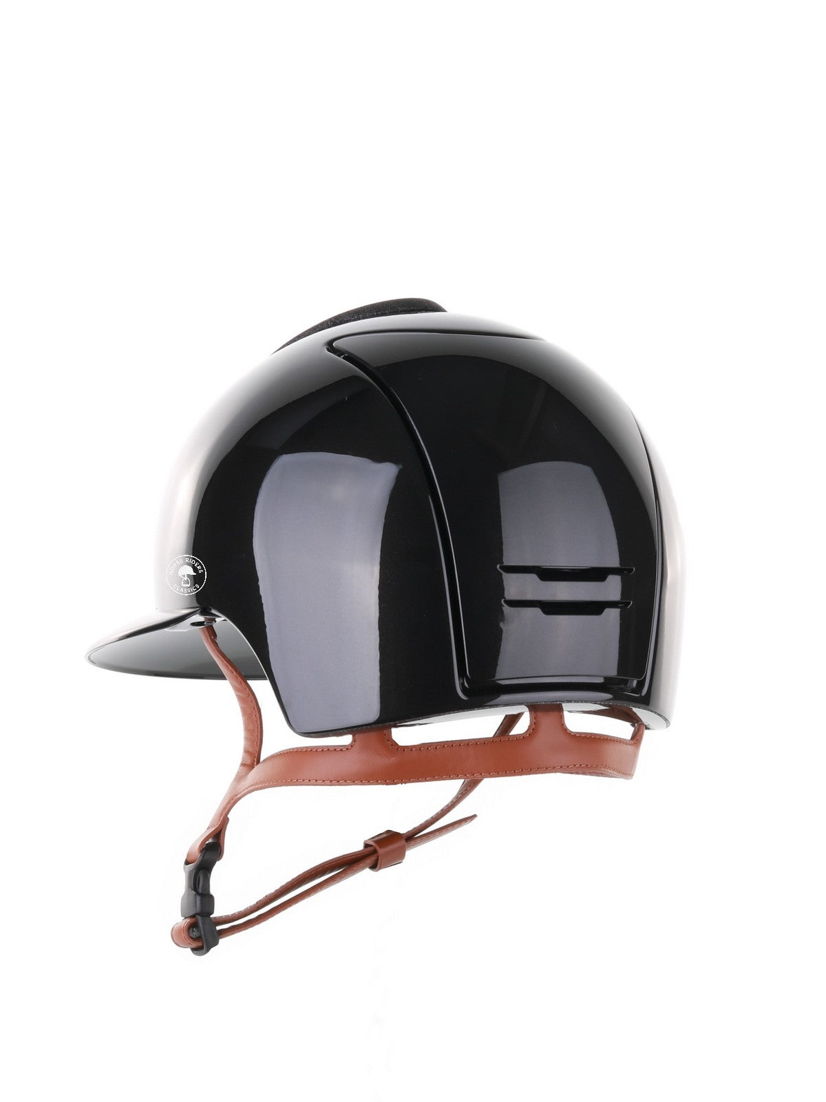 Kep Italia Paardrijhelm Cromo 2.0 Shine Polo Klep Zwart RAW Frame Star Insert Beige Kinband