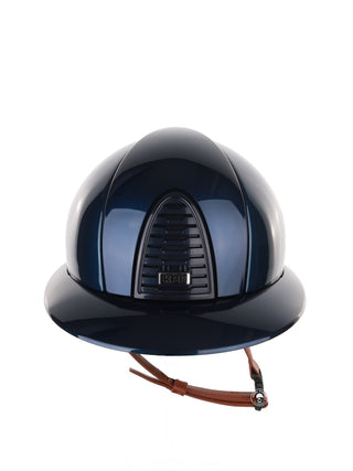 Casque Kep Italia Cromo 2.0 Shine Polo Bleu RAW Frame Beige Jugulaire