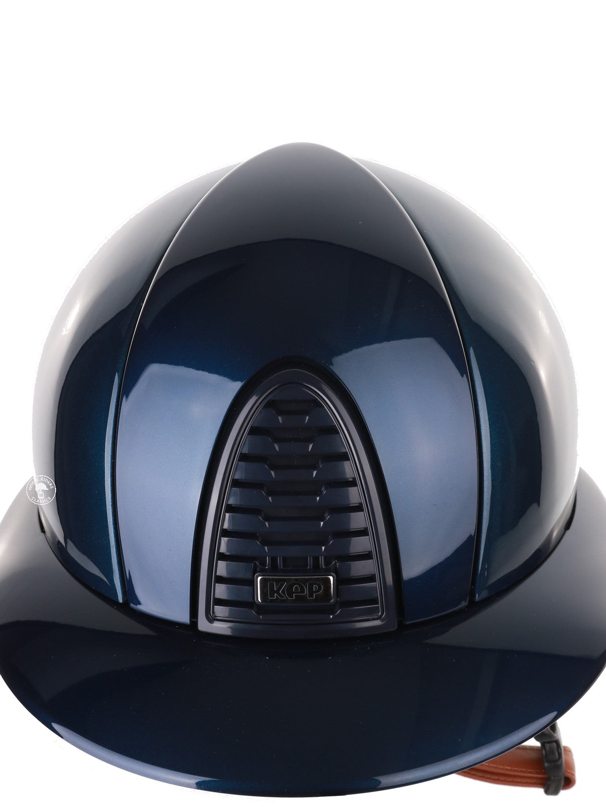 Casque Kep Italia Cromo 2.0 Shine Polo Bleu RAW Frame Beige Jugulaire