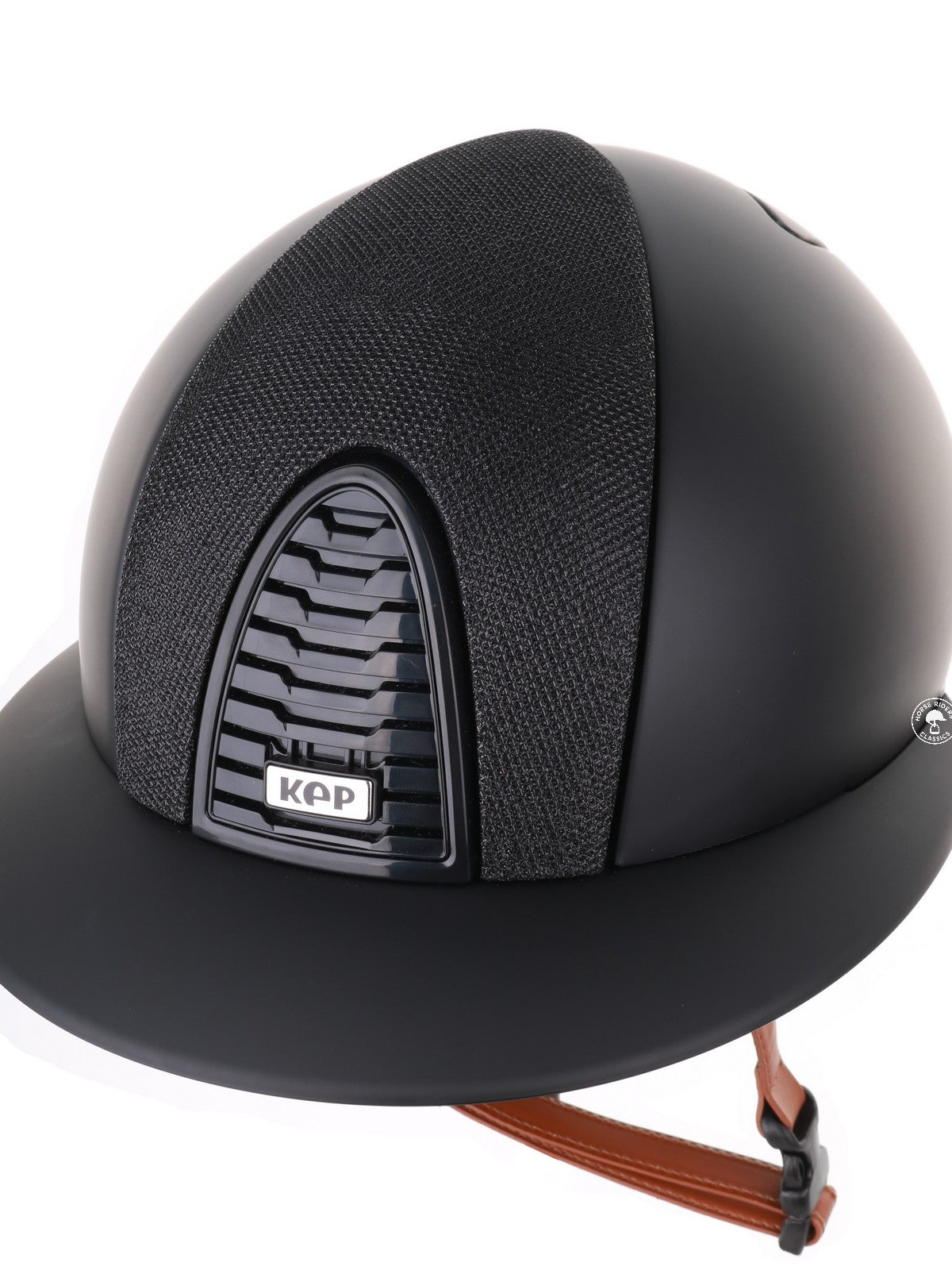Casque Kep Italia Cromo 2.0 Matt Polo Noir Luminor Insert Beige Jugulaire