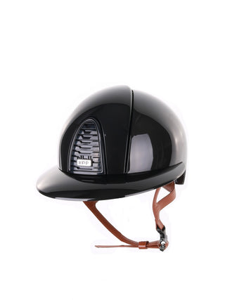 Casque Kep Italia Cromo 2.0 Shine Polo Noir RAW Frame Beige Jugulaire