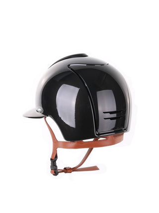 Casque Kep Italia Cromo 2.0 Shine Polo Noir RAW Frame Beige Jugulaire