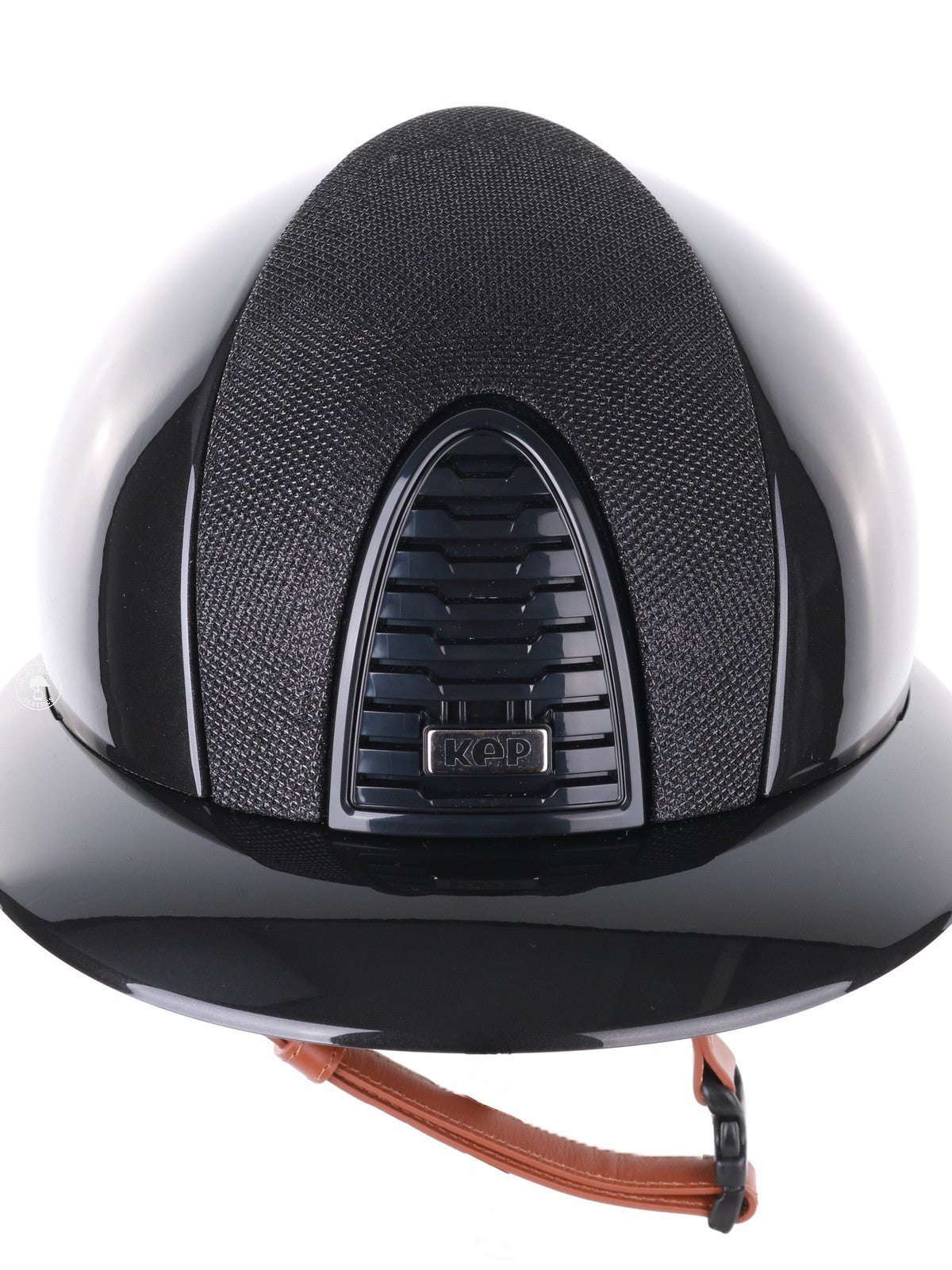 Kep Italia Paardrijhelm Cromo 2.0 Shine Polo Klep Zwart RAW Frame Luminor Insert Beige Kinband