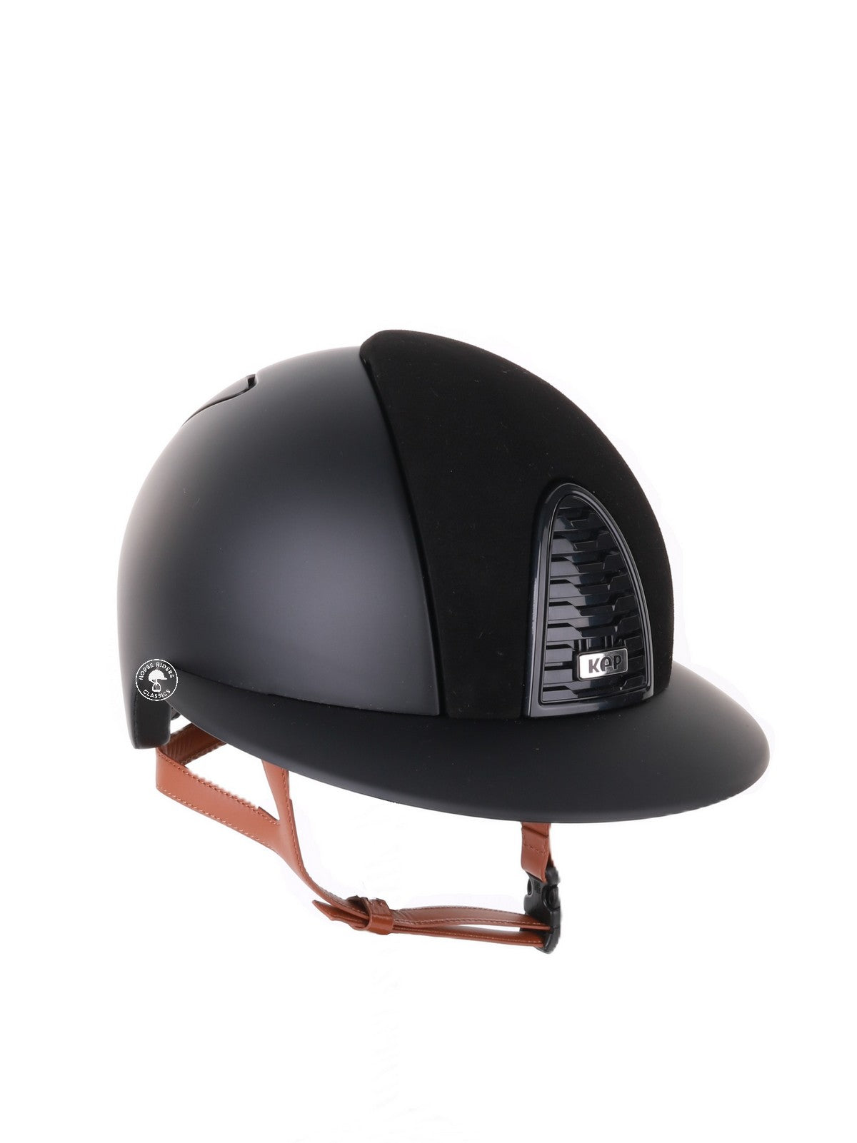 Casque Kep Italia Cromo 2.0 Matt Polo Noir Suede Insert Beige Jugulaire
