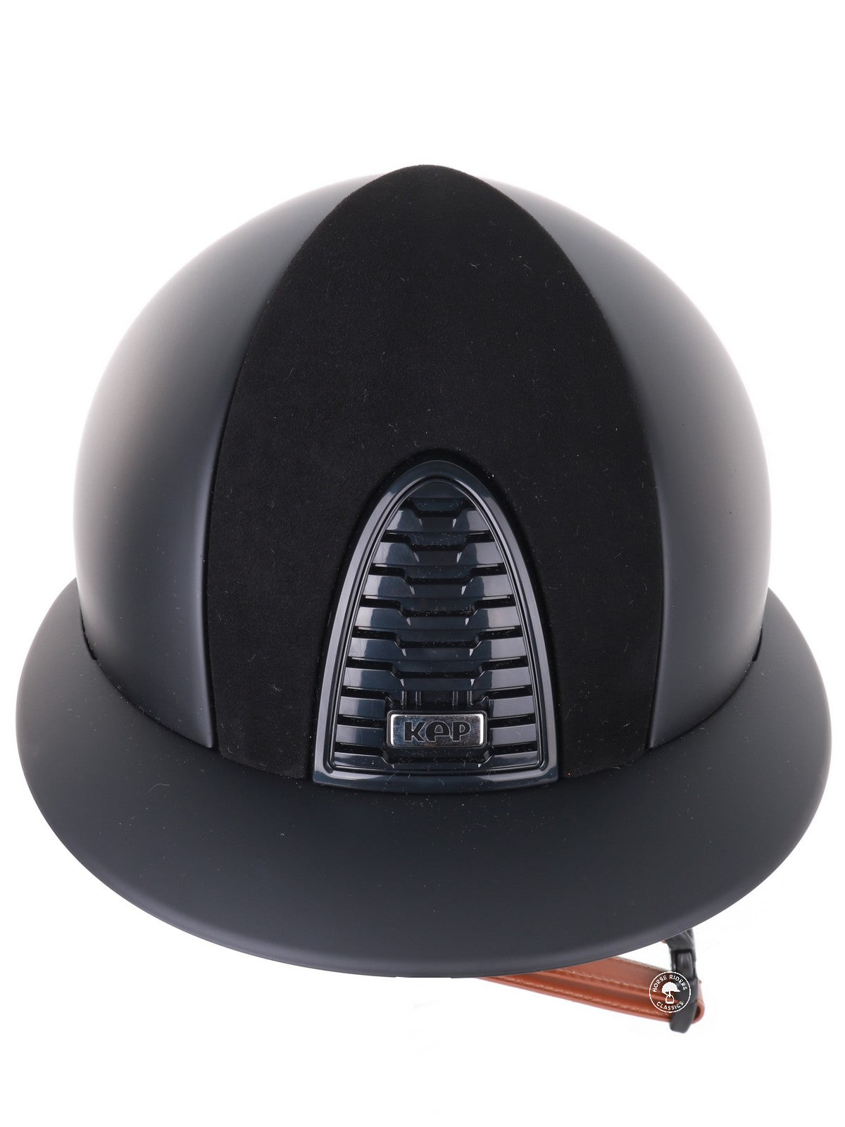 Casque Kep Italia Cromo 2.0 Matt Polo Noir Suede Insert Beige Jugulaire