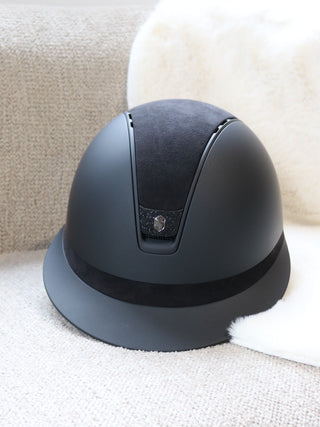Samshield 2.0 Casque d'équitation Miss Shield Shadowmatt Alcantara Crystal Blazon Noir