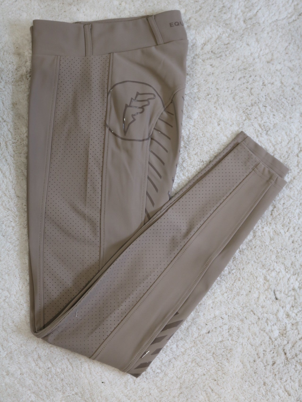 Equiline Leggings d'équitation Full Grip pour femme Ceberfh Taupe