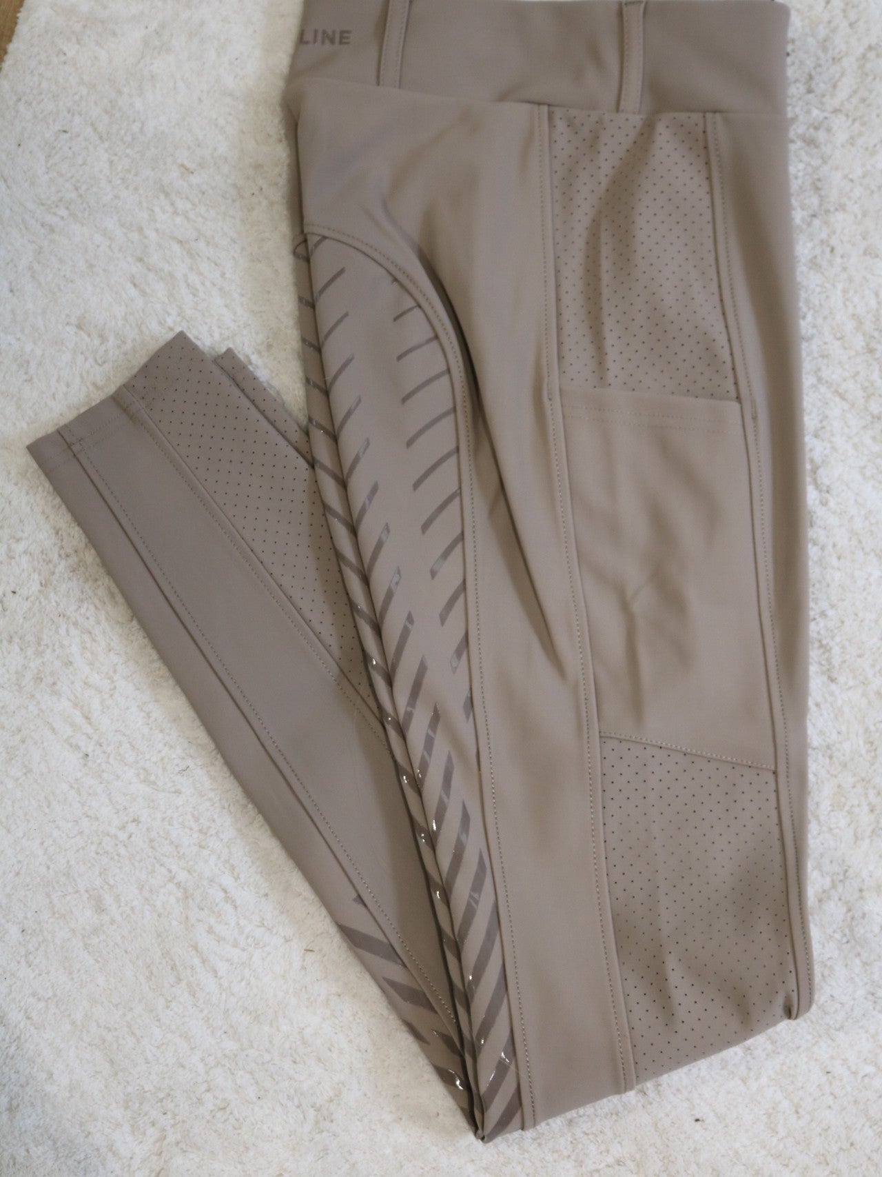 Equiline Leggings d'équitation Full Grip pour femme Ceberfh Taupe