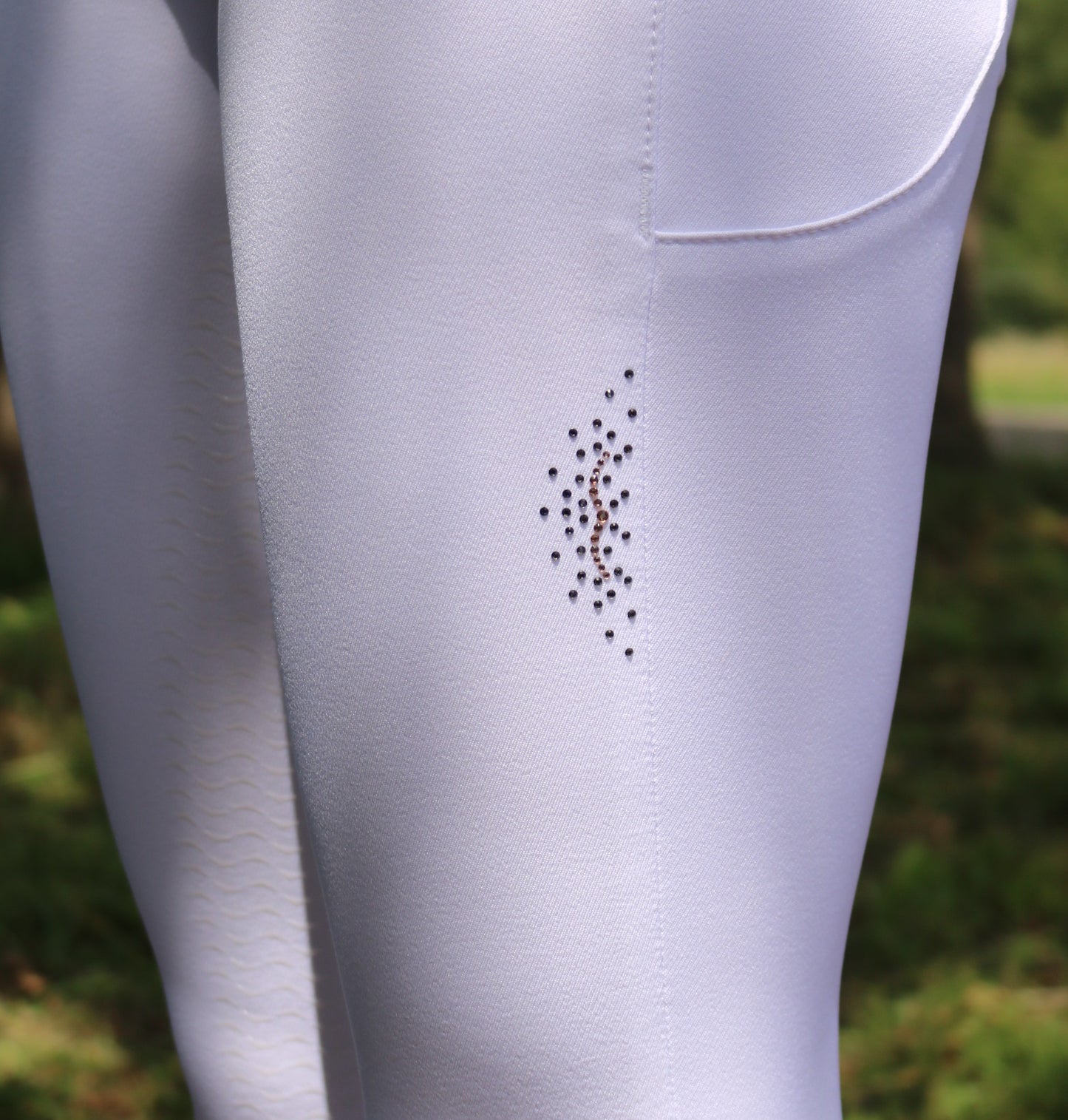 Pantalon d'équitation à grip genoux pour femmes Nicky blanc
